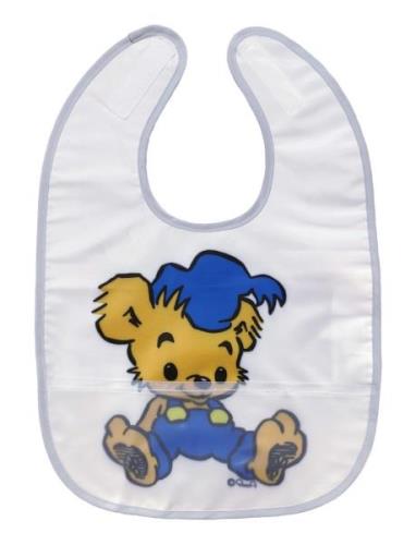 Rätt Start Bamse, Bib, White / Grey Multi/patterned