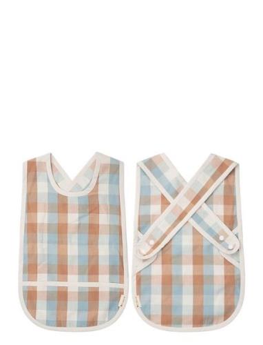 Fabelab Cross Back Bib -Cottage Blue Checks Multi/patterned