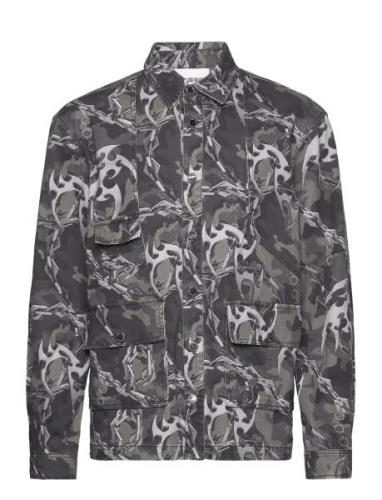 HAN Kjøbenhavn Camo Printed Utility Shirt Grå