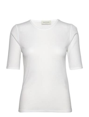 House Of Dagmar Lyocell Rib Tee Vit