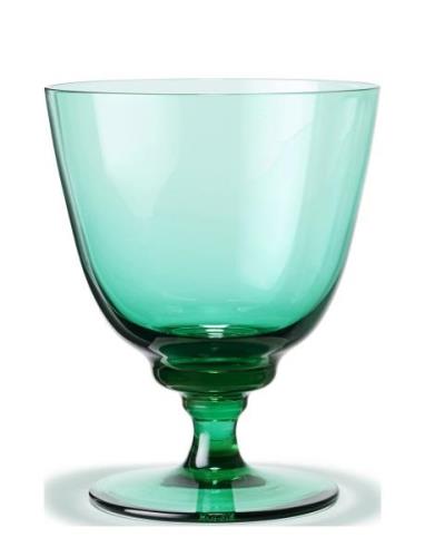 Holmegaard Flow Glas På Fod 35 Cl Emerald Green Grön