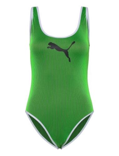 Puma Swim Puma Swim Women Contour Rib Swimsui Grön