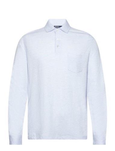 Polo Ralph Lauren Custom Slim Cotton-Linen Oxford Polo Blå