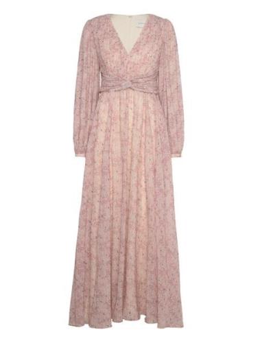 Malina Lamia V-Neck Maxi Dress Rosa