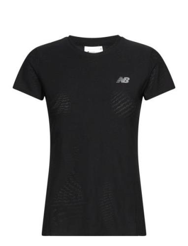 New Balance Jacquard Slim T-Shirt Svart