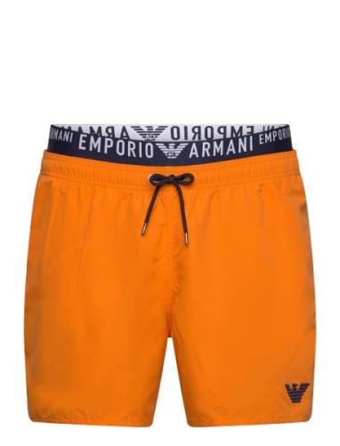 Emporio Armani Mens Woven Boxer Orange