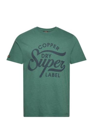 Superdry Copper Label Script Tee Grön