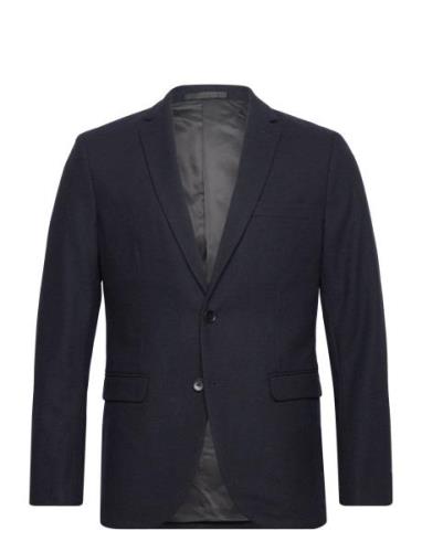 Selected Homme Slhslimdan Flannel Blazer O Marinblå