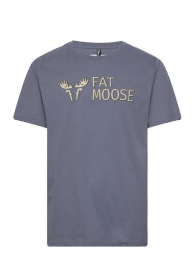 Fat Moose Fm Logo Organic Tee Blå