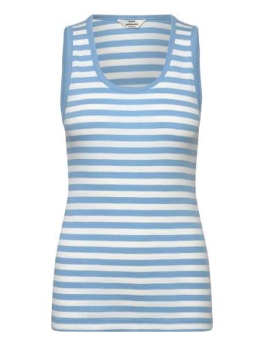 Mads Nørgaard 2X2 Cotton Stripe Amour Tank Top Blå