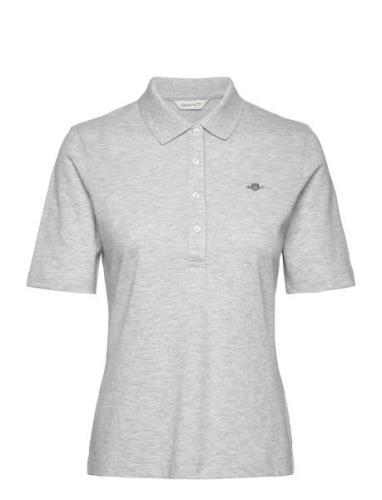 GANT Slim Shield Ss Pique Polo Grå