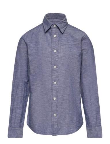 Jack & J S Jjelinen Blend Shirt Ls Sn Jnr Blå