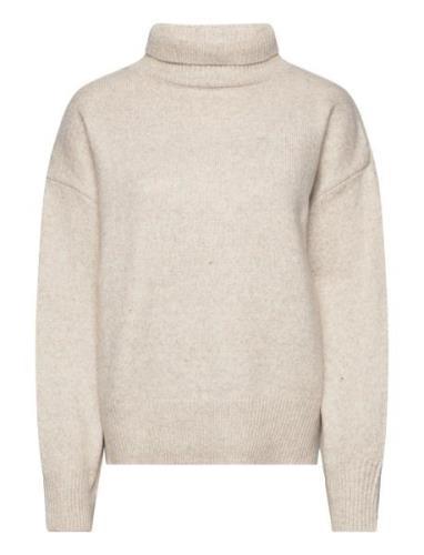 Gina Tricot Funnel Neck Knit Sweater Beige