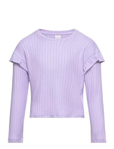 Lindex Sweater Soft With Frill Young Lila