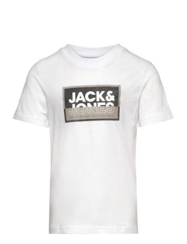 Jack & J S Jcologan Ss24/25 Tee Ss Crew Neck Ss Jnr Vit