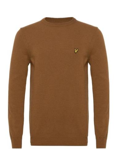 Lyle & Scott Crew Neck Lambswool Blend Jumper Brun