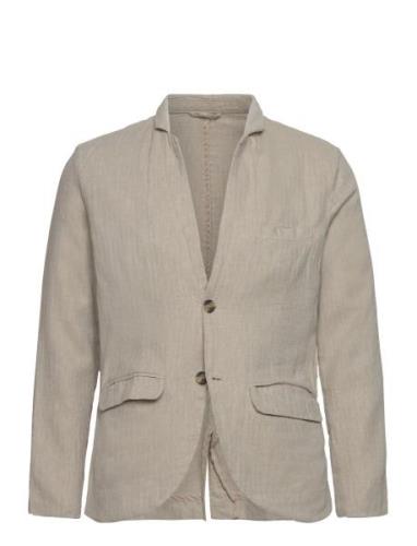 Lindbergh Cotton Linen Blazer Beige