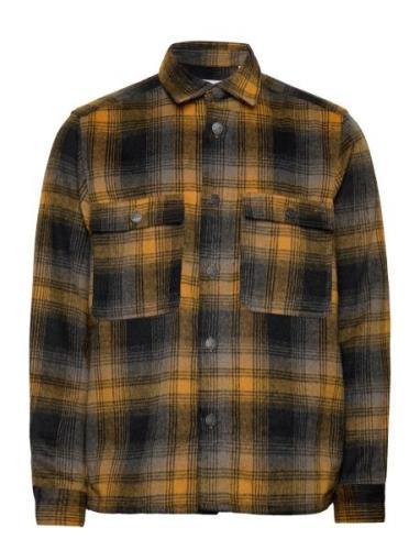 ONLY & SONS Onsbaz Ovr Pkt Brush Check Ls Shirt Blue Orange