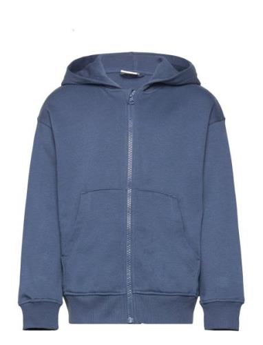 Lindex Sweater Hoodie W Zip Marinblå