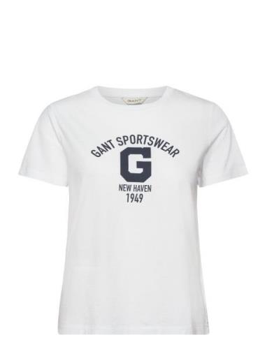 GANT Reg Logo Ss T-Shirt Vit