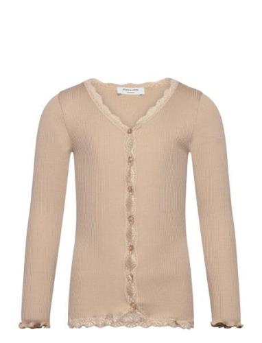 Rosemunde Kids Rkbeatha Ls Cardigan W/ Lace Beige