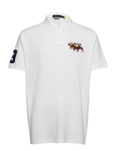 Polo Ralph Lauren Custom Slim Fit Triple-Pony Polo Shirt Vit