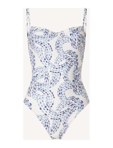 Lexington Clothing Eva Printed Swimsuit Blå