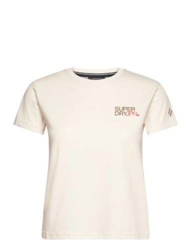 Superdry Sport Sportswear Logo Fitted Tee Kräm