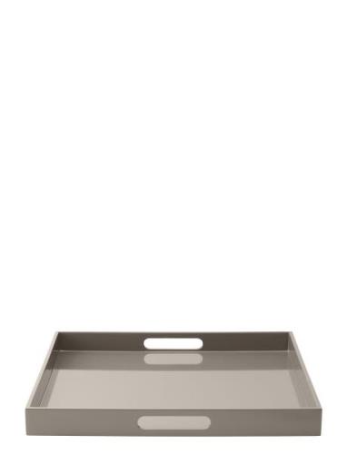 Mojoo Lux Lacquer Tray W/Handle Grå