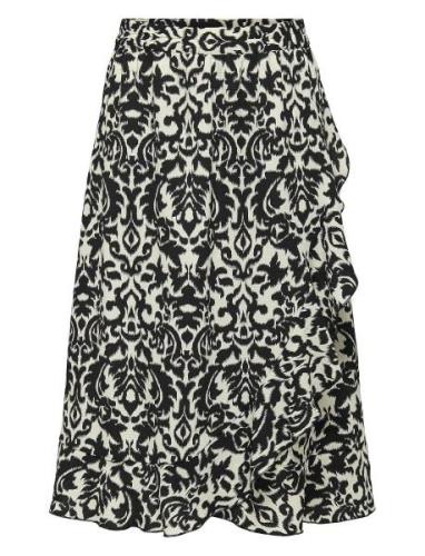 ONLY Onlcarly Flounce Long Skirt Wvn Noos Svart