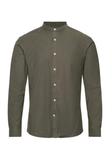 Lindbergh Yarn Dyed Oxford Superflex Shirt L/ Grön