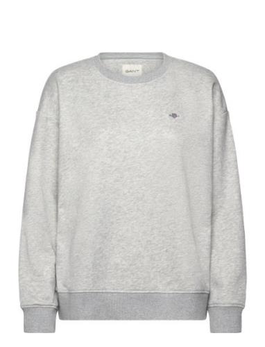 GANT Rel Shield C-Neck Sweat Grå