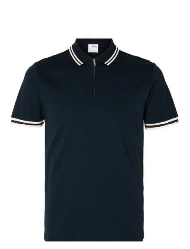 Selected Homme Slhslim-Toulouse Detail Ss Polo Noos Marinblå