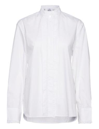 Mango Shirt With Frilly Trim Vit