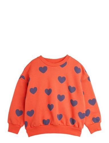 Mini Rodini Hearts Aop Sweatshirt Röd