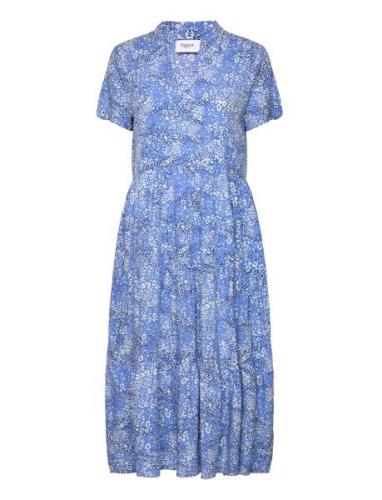 Saint Tropez Edasz Ss Maxi Dress Blå