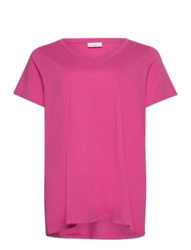 ONLY Carmakoma Carbonnie Life S/S V-Neck A-Shape Tee Rosa