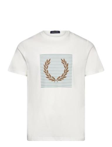 Fred Perry Striped Laurel Wreath Tee Vit