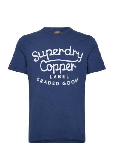 Superdry Copper Label Script Tee Blå