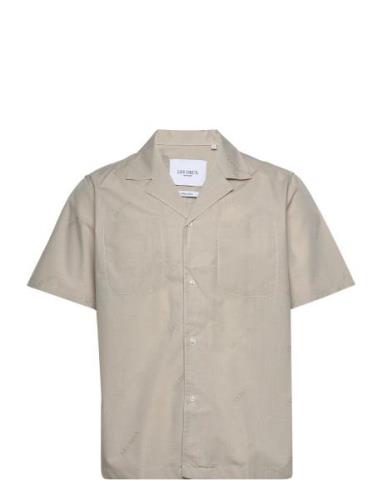 Les Deux Les Deux Ss Jacquard Shirt Beige