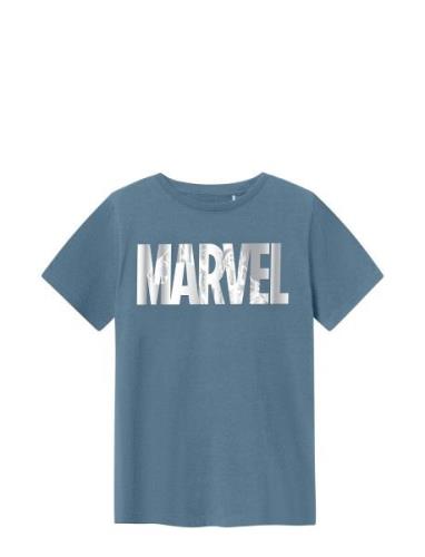 Name It Nkmango Marvel Ss Top Mar Blå