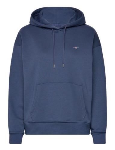 GANT Rel Shield Hoodie Blå