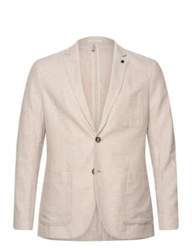 Tom Tailor Cotton Linen Blazer Beige