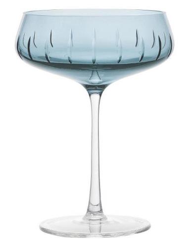 Champagne Coupe Single Cut Home Tableware Glass Champagne Glass Blue L...