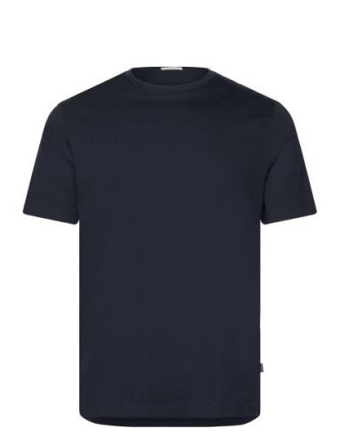 Lindbergh Black Mercerized Cotton Tee S/S Marinblå