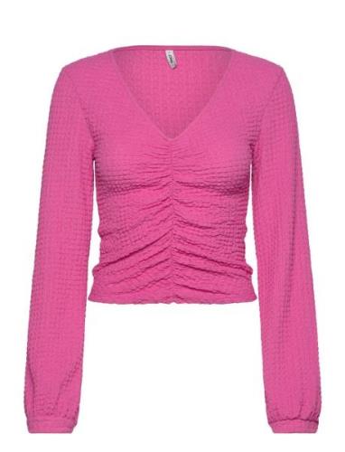 ONLY Onlmai L/S Ruching Top Cc Jrs Rosa