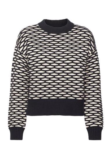 GANT Intarsia C-Neck Marinblå