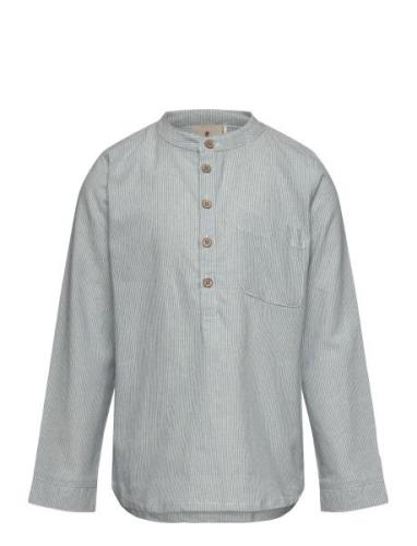 Huttelihut Shirt Ls Woven Stripe Blå