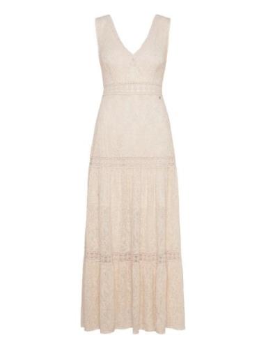 GUESS Jeans Sl G/Dye Lace Long Clio Dress Beige