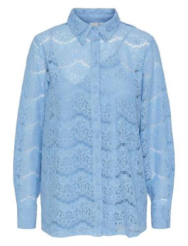 YAS Yaslarisso Ls Lace Shirt - Show Blå